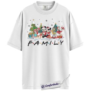 Alternative view of Mickey Mouse Shirt, Christmas T-Shirt, Animated Graphic Tee, Christmas Comfort Colors Shirt