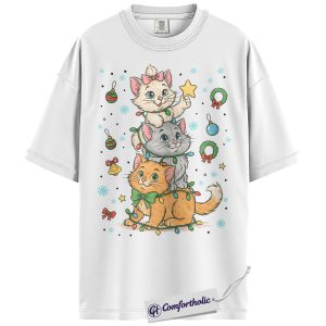 Alternative view of Marie Shirt, The Aristocats Shirt, Christmas T-Shirt, Animated Graphic Tee, Christmas Comfort Colors Shirt