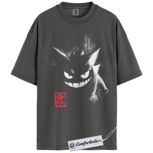 Alternative view of Gengar Shirt, Pokemon Shirt, PKM T-Shirt, Anime Graphic Tee, Comfort Colors Shirt