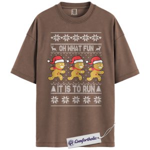 Runner Christmas Shirt, Funny Gingerbread Running T-Shirt, Cute Holiday Fitness Graphic Tee, Gift for Runners and Joggers, Christmas Comfort Colors Shirt