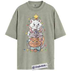 The Aristocats Shirt, Christmas Shirt, Animated Graphic Tee, Christmas Comfort Colors Shirt