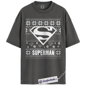 Superman Shirt, Christmas Shirt, DC Comics Graphic Tee, Christmas Comfort Colors Shirt