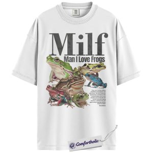 Alternative view of MILF Man I Love Frogs Shirt, Funny Frog Lover T-Shirt, Amphibian Aesthetic Animal Meme Graphic Tee, Gift for Frog Lovers and Herpetology Fans, Comfort Colors Shirt