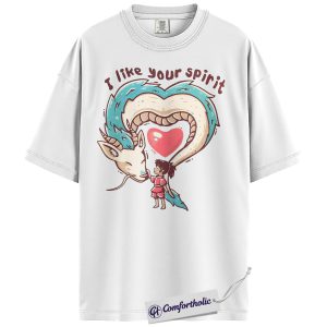 Alternative view of Spirited Away Shirt, Studio Ghibli Shirt, Valentine's Day Shirt, Anime Graphic Tee, Comfort Colors Shirt