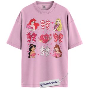 Disney Princess Shirt, Valentine's Day Shirt, Animated Graphic Tee, Comfort Colors Shirt