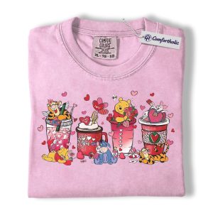 Winnie-the-Pooh Shirt, Valentine's Day Shirt, Animated Graphic Tee, Comfort Colors Shirt