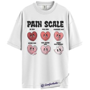Alternative view of Funny Pain Scale Shirt, Nurse Valentine's Day Tee, Cute Hospital Heart Graphic T-Shirt, Gift for Nurses and Healthcare Workers, Comfort Colors Shirt