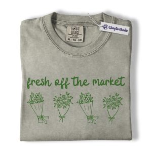 Fresh Off The Market Shirt, Floral Engagement Graphic Tee, Newly Engaged Bride T-Shirt, Cute Bridal Shower Gift for Her, Comfort Colors Shirt