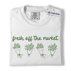 Alternative view of Fresh Off The Market Shirt, Floral Engagement Graphic Tee, Newly Engaged Bride T-Shirt, Cute Bridal Shower Gift for Her, Comfort Colors Shirt