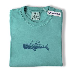 Oh Whale Pun Shirt, Funny Ocean Lover Graphic Tee, Vintage Whale T-Shirt for Coastal Beach Lovers, Cute Sea Animal Humor Gift, Comfort Colors Shirt