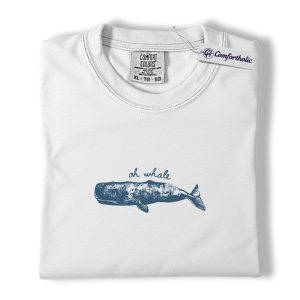 Alternative view of Oh Whale Pun Shirt, Funny Ocean Lover Graphic Tee, Vintage Whale T-Shirt for Coastal Beach Lovers, Cute Sea Animal Humor Gift, Comfort Colors Shirt