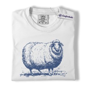 Alternative view of Sheep Shirt, Vintage Farm Animal Graphic T-Shirt, Cottagecore Livestock Lover Tee for Country Girls & Farmers, Cute Rustic Gift, Comfort Colors Shirt
