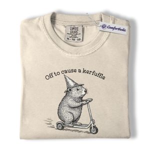 Funny Groundhog Shirt, Chaotic Kerfuffle Humor Graphic Tee, Cute Woodland Animal T-Shirt for Nature Lovers, Whimsical Groundhog Day Gift, Comfort Colors Shirt