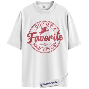 Alternative view of Valentine Hair Stylist Shirt, Cupid’s Favorite Hairdresser Graphic Tee, Cute Cosmetologist T-Shirt, Stylist Appreciation Gift for Salon Workers, Comfort Colors Shirt