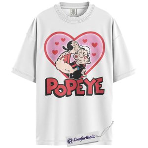Alternative view of Olive Oyl vs Popeye Shirt, Valentine's Day Shirt, Animated Graphic Tee, Comfort Colors Shirt