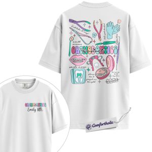 Alternative view of Personalized Orthodontic Assistant Shirt, Cute Dental Worker Graphic T-Shirt, Pastel Healthcare Aesthetic Tee, Custom Name Gift for Dental Staff, Comfort Colors Shirt 2-Sided