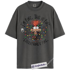 Alternative view of Anxiety Shirt, Inside Out Shirt, Christmas Shirt, Animated Graphic Tee, Comfort Colors Shirt
