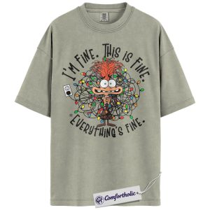 Anxiety Shirt, Inside Out Shirt, Christmas Shirt, Animated Graphic Tee, Comfort Colors Shirt