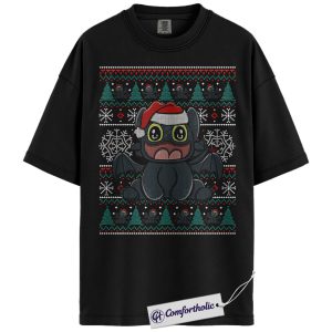 Toothless Shirt, How to Train Your Dragon Shirt, Christmas Shirt, Animated Graphic Tee, Comfort Colors Shirt