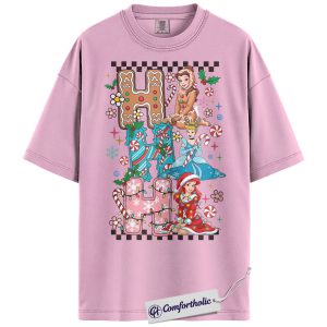 Disney Princess Shirt, Christmas Shirt, Animated Graphic Tee, Comfort Colors Shirt