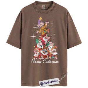 Snow White and the Seven Dwarfs Shirt, Christmas Shirt, Animated Graphic Tee, Comfort Colors Shirt