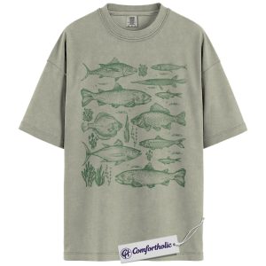 Fish Species Shirt, Vintage Fishing Graphic T-Shirt, Marine Wildlife Tee for Fishermen, Gift for Outdoor Lovers, Comfort Colors Shirt