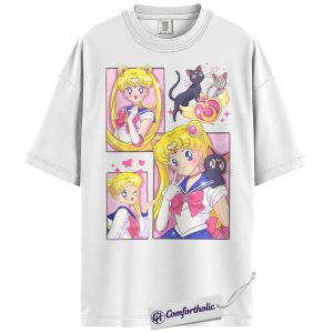 Alternative view of Usagi Tsukino Shirt, Sailor Moon Shirt, Anime Graphic Tee, Comfort Colors Shirt