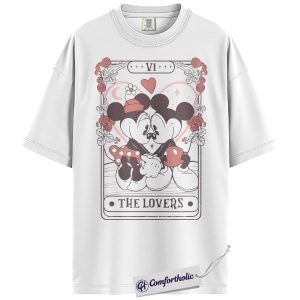 Alternative view of Minnie and Mickey Mouse Shirt, Valentine's Day Shirt, Animated Graphic Tee, Comfort Colors Shirt