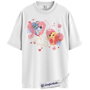 Alternative view of Lady and the Tramp Shirt, Valentine's Day Shirt, Animated Graphic Tee, Comfort Colors Shirt