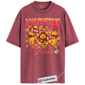 Winnie-the-Pooh Shirt, Valentine's Day Shirt, Animated Graphic Tee, Comfort Colors Shirt
