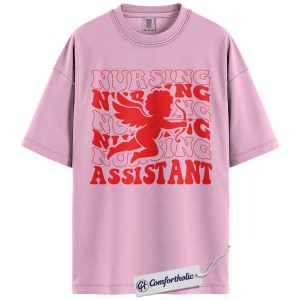 Nursing Assistant Shirt, Cute CNA Valentine Graphic Tee, Funny Healthcare Worker T-Shirt, Valentine Gift for Nursing Assistants, Comfort Colors Shirt
