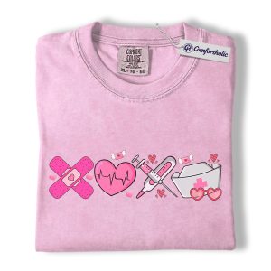 Nurse Valentine Shirt, Cute Medical Graphic Tee, Nursing Valentine T-Shirt, Valentine Gift for Nurses, Comfort Colors Shirt