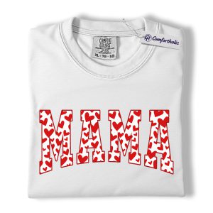 Alternative view of Mama Shirt, Valentine Heart Graphic Tee, Cute Mom T-Shirt, Valentine Gift for Moms, Comfort Colors Shirt