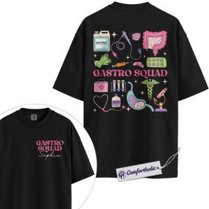 Personalized Gastro Squad Shirt, Custom Name Medical Icons Graphic Tee, Gastroenterology Nurse T-Shirt, Nurse Week Gift for GI Nurses & Endoscopy Team, Comfort Colors Shirt