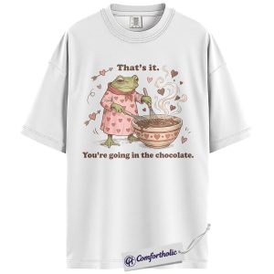 Alternative view of Frog Chocolate Meme Shirt, Cute Valentine Frog Baking Graphic Tee, Funny Love Frog Quote T-Shirt, Gift for Frog Lovers & Valentine Humor Fans, Comfort Colors Shirt