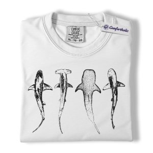 Alternative view of Shark Shirt, Vintage Shark Silhouette Graphic Tee, Ocean Marine Life T-Shirt, Gift for Shark Lovers & Scuba Divers, Comfort Colors Shirt