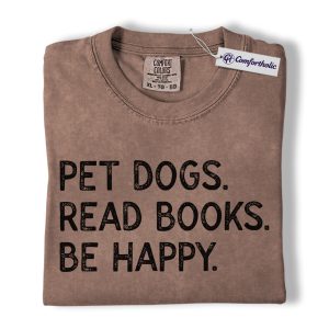 Pet Dogs Read Books Shirt, Funny Dog Lover Graphic Tee, Book Lover Dog Mom T-Shirt, Cute Gift for Readers & Pet Lovers, Comfort Colors Shirt