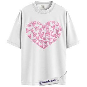 Alternative view of Shark Tooth Heart Shirt, Cute Valentine Ocean Graphic Tee, Shark Lover T-Shirt, Gift for Beach & Shark Teeth Fans, Comfort Colors Shirt