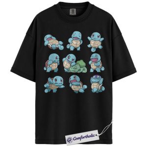 Squirtle and Bulbasaur Shirt, Pokemon Shirt, PKM Shirt, Anime Graphic Tee, Comfort Colors Shirt