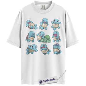 Alternative view of Squirtle and Bulbasaur Shirt, Pokemon Shirt, PKM Shirt, Anime Graphic Tee, Comfort Colors Shirt