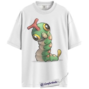 Alternative view of Caterpie Shirt, Pokemon Shirt, PKM Shirt, Anime Graphic Tee, Comfort Colors Shirt