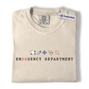 ER Nurse Shirt, Minimalist Emergency Department Graphic Tee, Emergency Room RN T-Shirt, Gift for ER Nurses & EMT Paramedics, Comfort Colors Shirt