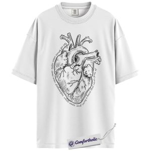 Alternative view of Cardiology Nurse Shirt, Vintage Anatomical Heart Graphic Tee, Stethoscope Medical Staff T-Shirt, Nurse Appreciation Week Gift, Comfort Colors Shirt