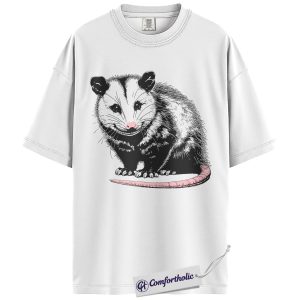 Alternative view of Opossum Shirt, Vintage Woodland Animal Graphic Tee, Funny Possum Lover T-Shirt, Cute Gift for Nature Lovers & Animal Lovers, Comfort Colors Shirt