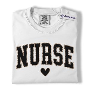 Alternative view of Nurse Leopard Print Shirt, Trendy College Letter Graphic Tee, Registered Nurse RN T-Shirt, Funny Gift for Nurses Week & Hospital Staff, Comfort Colors Shirt