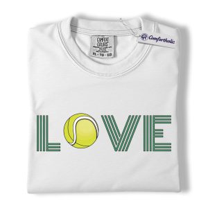 Alternative view of Tennis Love Shirt, Minimalist Sports Mom Graphic Tee, Tennis Player T-Shirt, Gift for Tennis Lovers, Comfort Colors Shirt