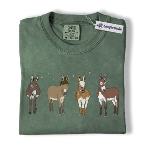Donkey Shirt, Cute Farm Animal Graphic Tee, Mini Donkey Mom T-Shirt, Barnyard Gift for Donkey Lovers, Comfort Colors Shirt