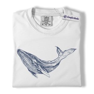 Alternative view of Whale Shirt, Minimalist Sea Animal Graphic Tee, Marine Life Lover T-Shirt, Gift for Beach & Ocean Lovers, Comfort Colors Shirt