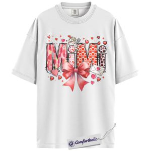 Alternative view of Mimi Valentine Shirt, Cute Bow Hearts Graphic Tee, Grandma Valentine’s T-Shirt, Valentine’s Day Gift for Mimi, Comfort Colors Shirt