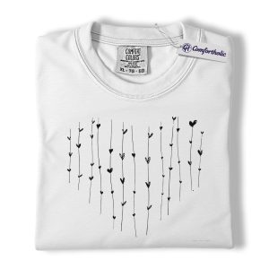 Alternative view of Minimalist Heart Shirt, Simple Valentine Graphic Tee, Aesthetic Love Line Art T-Shirt, Valentine’s Day Gift for Women, Comfort Colors Shirt